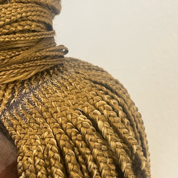 Braided Blonde 3 parts lace wig main image 7